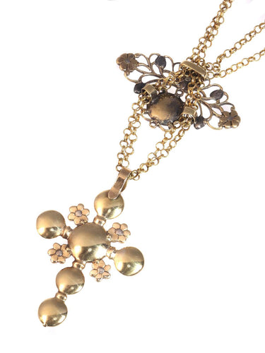 Pendentif Éclat divin : pendentif croix en or des années 1730 58 Facettes 20240-0285