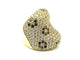 Bague 56 Bague or jaune 18K pavée de diamants blancs et cognacs (4.2ct) 58 Facettes