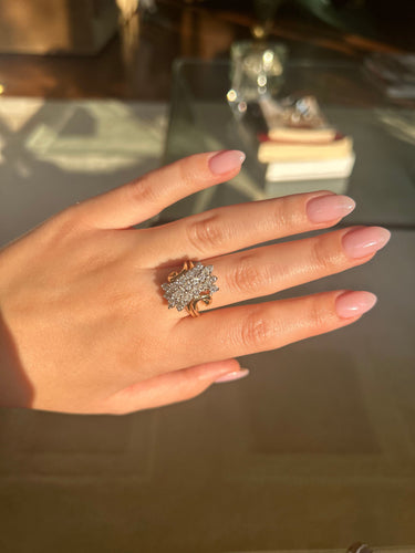 Bague - Or jaune et blanc et diamants