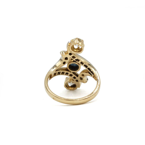 Bague 52 Bague tourbillon or 750 diamants saphir 58 Facettes SA007