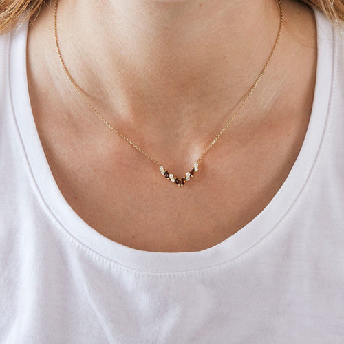 Collier Collier V grenats et goshénites 58 Facettes LP561