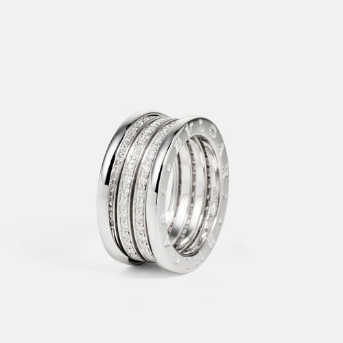 Bague 54 BULGARI - Bague B.Zero1 en or blanc et diamants 58 Facettes
