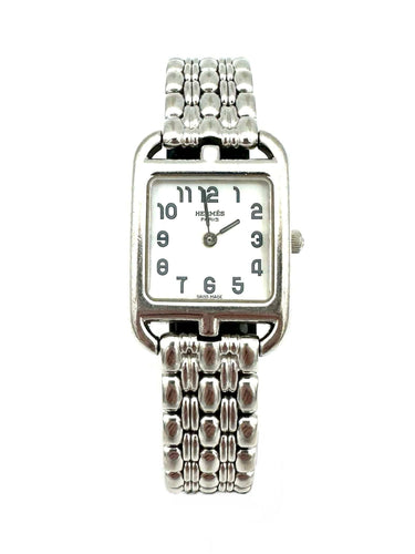 Montre HERMES. Collection "Cape Cod", montre en or blanc 18K 58 Facettes