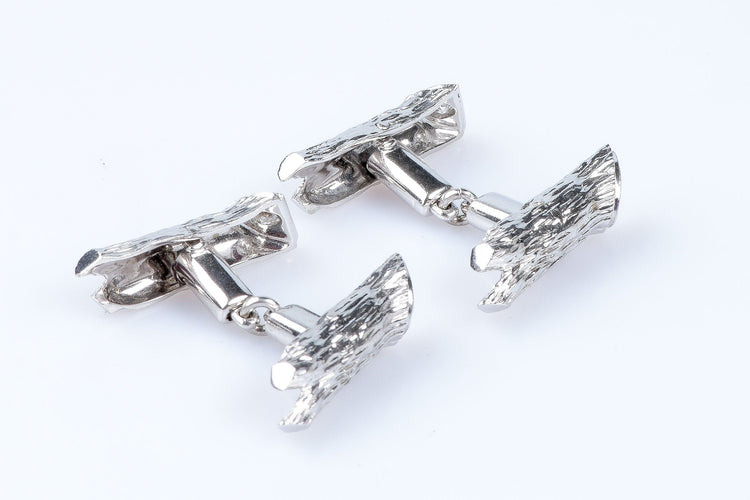 Boutons de manchette Boutons de manchette diamant en or blanc 18 carats 58 Facettes BM-77-90