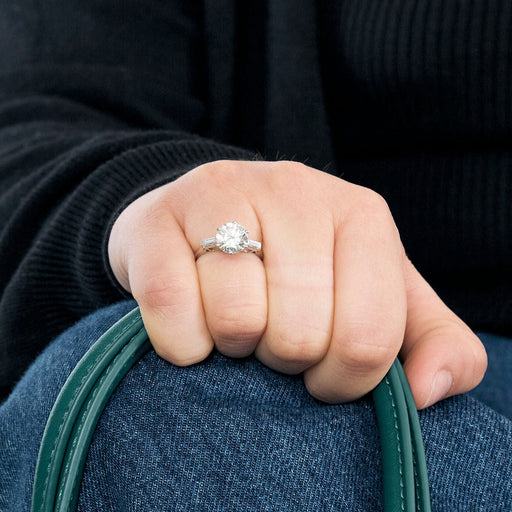 Bague 50 Solitaire en platine et diamants 58 Facettes 240752