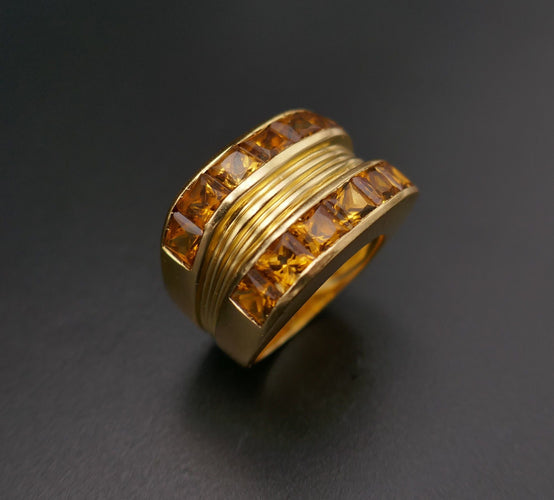 Bague 53 Fred - Bague Signée Ornée De Citrines, Or Jaune 58 Facettes C73-03