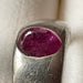 Bague 56 Bague jonc platine rubis birman cabochon 58 Facettes