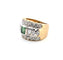 Bague 52 Bague en or jaune et blanc 18 carats avec émeraude et diamants 58 Facettes