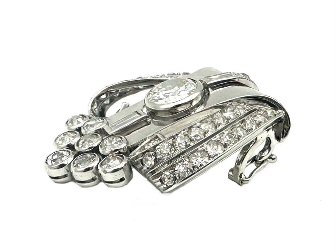 Pendentif Pendentif Art-Déco en platine et diamants 58 Facettes