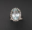 Bague 55 Bague Sertie d'Une Aigue Marine naturelle Et Diamants. 58 Facettes C12-04