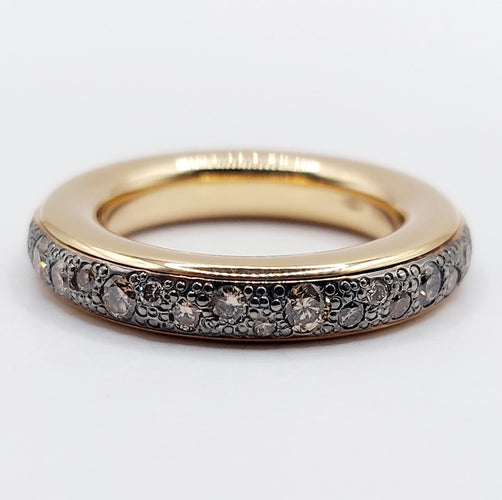 Bague 51 Pomellato - Alliance Iconica en or rose 18k et diamants bruns 58 Facettes A06511