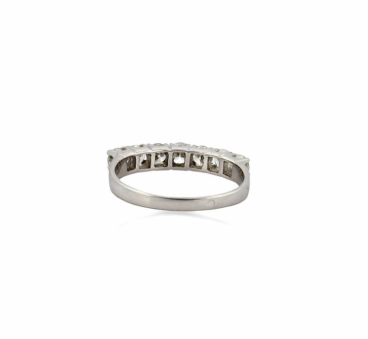 Bague 64 Demi-alliance en diamants or blanc 58 Facettes