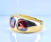 Bague 51.5 Bague en or jaune 18 carats ornée de 3 grenats 58 Facettes AB563