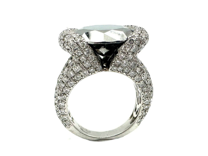 Bague 52 CHOPARD. Bague "Joaillerie" en or blanc 18K, diamants et chrome 58 Facettes