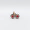 Boucles d'oreilles Dormeuses marguerite antique or rose pierre rouge et diamants 58 Facettes A00730