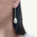 Boucles d'oreilles Pendants d’oreilles perles or blanc argent et diamants 58 Facettes 70