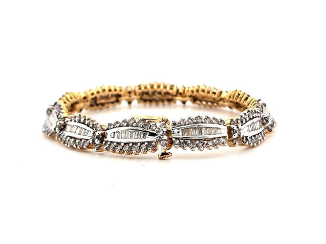 Bracelet Bracelet en or blanc et jaune avec diamants 58 Facettes