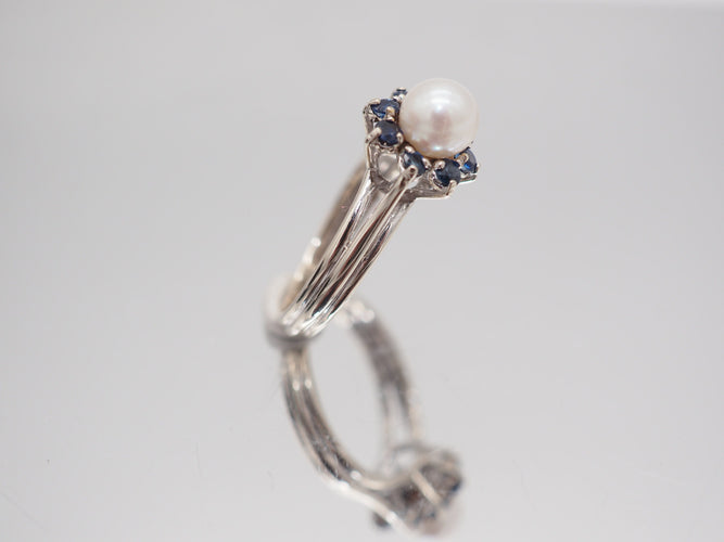 Bague 52 Bague Perle et Saphirs Or 58 Facettes