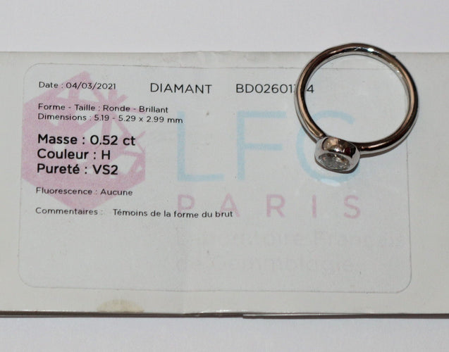 Bague 52 Bague solitaire certificat du LFG 58 Facettes 412