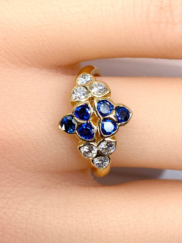 Mauboussin - Bague en or jaune 18 carats et saphirs et diamants