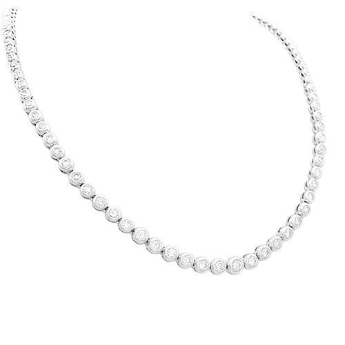 Collier Collier rivière diamants, or blanc. 58 Facettes 34609