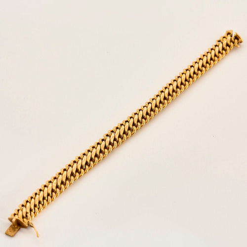 Bracelet Bracelet gourmette maille américaine en or jaune 58 Facettes