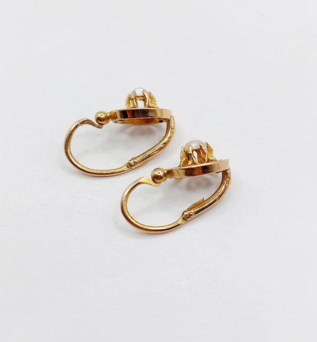 Boucles d'oreilles Dormeuses victoriennes or rose et perles (circa 1890) 58 Facettes A05887