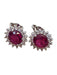 Boucles d'oreilles Boucles d'oreilles en or blanc, rubis ovales naturels et diamants 58 Facettes