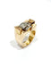 Bague 57.5 Bague Tank Or, Platine, Diamants 58 Facettes