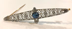 Broche Broche ancienne platine saphir et diamants 58 Facettes