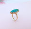 Bague 55.5 Bague Marquise cabochon de turquoise 58 Facettes AA 1669