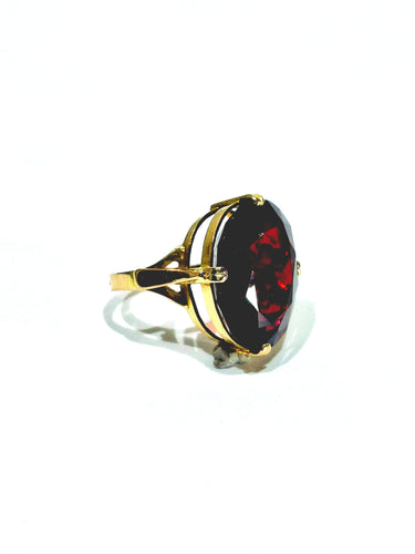 Bague 48 Bague en or champagne 18 carats et grenat 58 Facettes