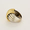 Bague 55 Importante bague moderniste en or jaune et or gris 58 Facettes REU0872