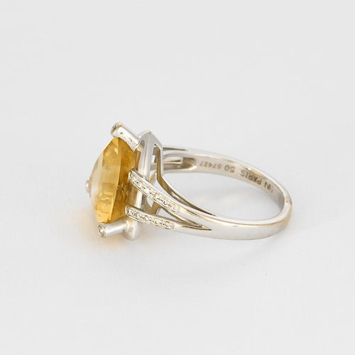 Bague 55 Mauboussin - Mes couleurs à toi - Bague en or blanc et citrine, diamants 58 Facettes B250492