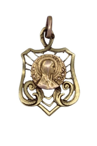 Pendentif MÉDAILLE ANCIENNE VIERGE ROSA MYSTICA 58 Facettes 087201