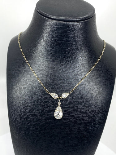 Collier Collier pendentif en or blanc 18 carats et diamants, vers 1910/1920 58 Facettes AB326