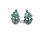 Boucles d'oreilles Boucles d'oreilles en platine ornées d'émeraudes et de diamants 58 Facettes