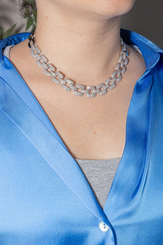 Collier Collier Or blanc Diamant 58 Facettes 3907072CN