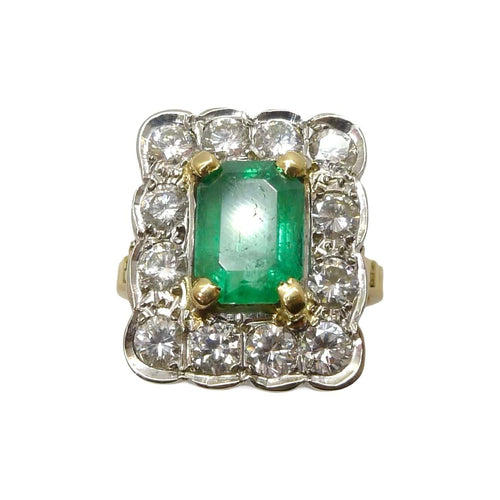 Bague Bague deux ors emeraude et diamants 58 Facettes