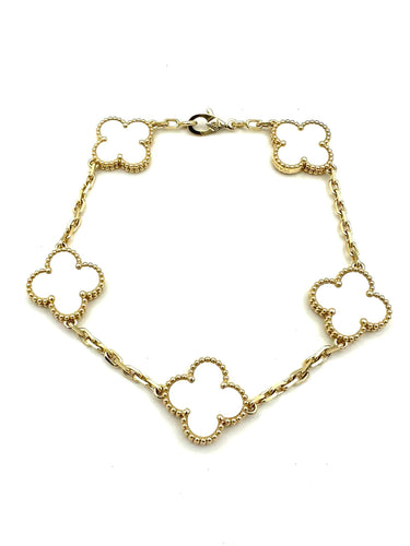 Bracelet VAN CLEEF & ARPELS. Collection "Alhambra vintage", bracelet or jaune et nacre 58 Facettes