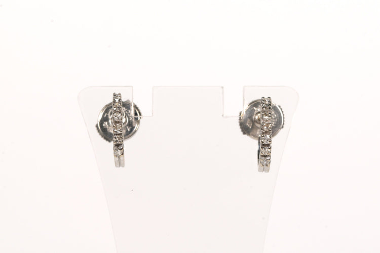 Boucles d'oreilles Boucles d'oreilles contemporaines or blanc diamants 58 Facettes 21639