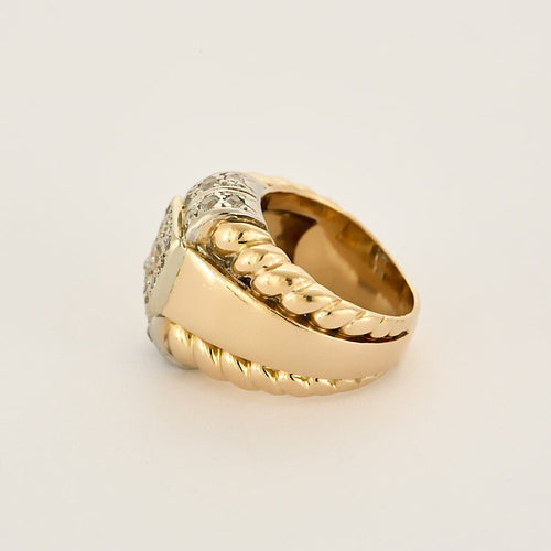 Bague 46 Bague en or jaune, blanc et diamants 58 Facettes CAN1263