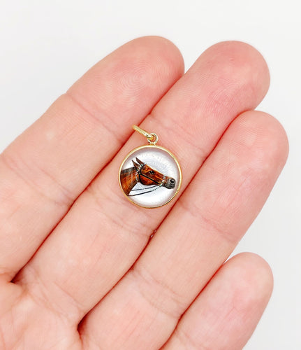 Pendentif Pendentif or jaune, cristal d'Essex tête de cheval (circa 1900) 58 Facettes A04957