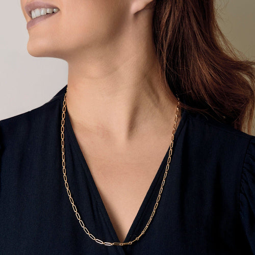 CARTIER - SANTOS -  Chaîne en or jaune à maillons ovales ajourés