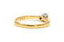 Bague 49 Bague solitaire contemporaine en or jaune et blanc 18 carats et diamant 0,14 ct 58 Facettes B785