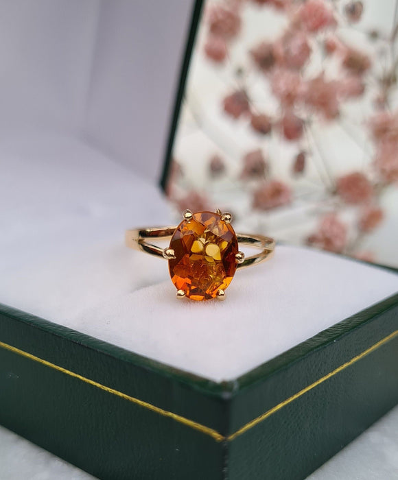 Bague 51 Bague or jaune citrine 58 Facettes 454