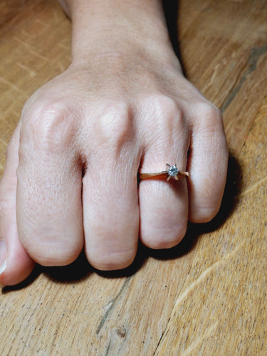 Bague 54 Solitaire En Or Jaune Et Diamant 58 Facettes