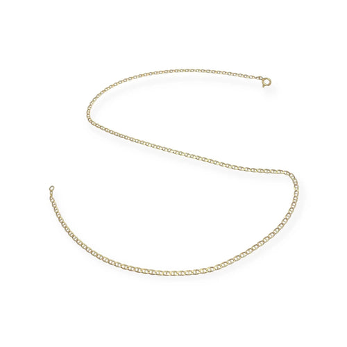 Collier Chaîne or jaune maille marine plate 51 cm 58 Facettes 330087909