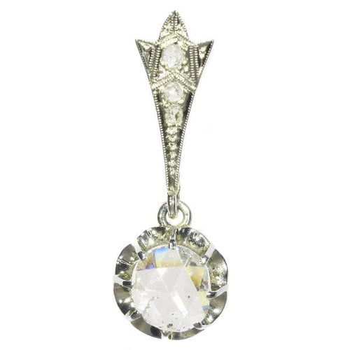 Pendentif Big Rose Cut Diamond Art Deco Pendant Belle Epoque 58 Facettes 17317-0278
