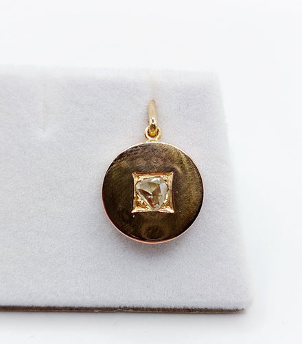 Pendentif Pendentif cible Art Déco or rose diamant taille rose 5mm (circa 1900) 58 Facettes A06029